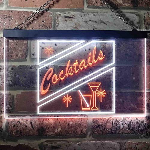 Cocktails Dual LED Neon Light Sign